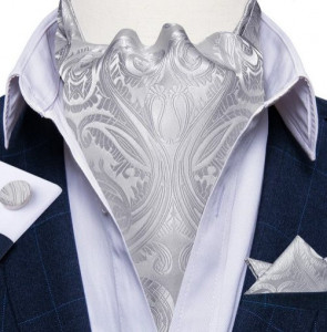 Set cravata / esarfa Ascot + batista + butoni, model 82