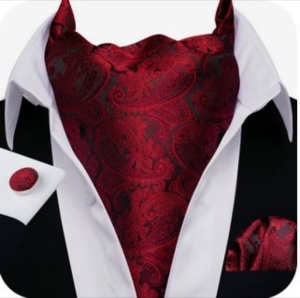 Set cravata / esarfa / lavaliera Ascot + batista + butoni, model 103