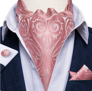 Set cravata / esarfa / lavaliera Ascot + batista + butoni, model 57