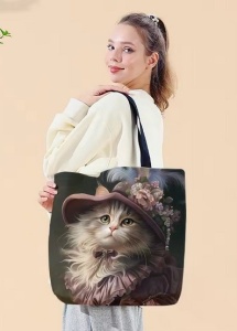 Geanta dama Kitty, tip Shopping bag,model pisica, var.5 - Img 4