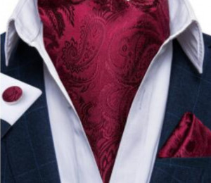 Set cravata / esarfa Ascot + batista + butoni, model 1