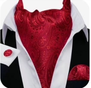Set cravata / esarfa / lavaliera Ascot + batista + butoni, model 108