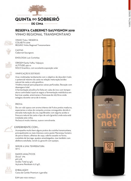 Quinta do Sobreiró de Cima Cabernet Sauvignon Reserva Tinto 2019 - Img 2