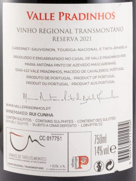 VINHO TINTO Valle Pradinhos Reserva Tinto - Img 2