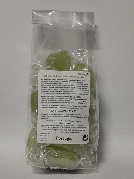 Rebuçado de Mel, Mentol e Eucalipto- 125g - Img 2