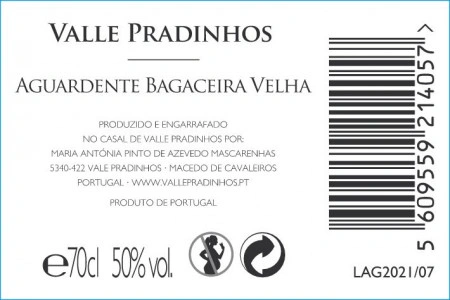 AGUARDENTE BAGACEIRA Valle Pradinhos VELHA, 70CL TRÁS-OS-MONTES - Img 3