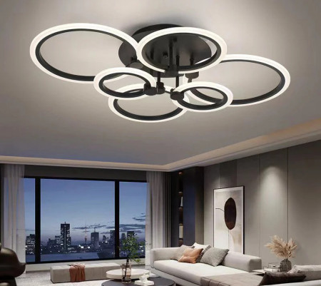 Lustra LED Model G3373-2+2+2 COF, Cu Telecomanda, 3 Tipuri De Lumina, Intensitate Reglabila, 160W, Maro