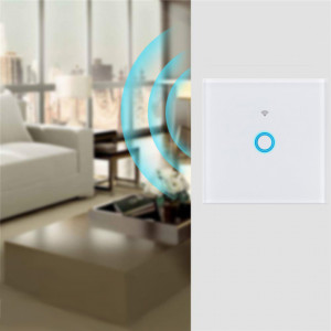 Intrerupator touch simplu WI-FI, sticla securizata, alb - Img 2
