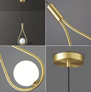 Pendul Modern AURIU,1 X E14, Inaltime Reglabila - Img 3