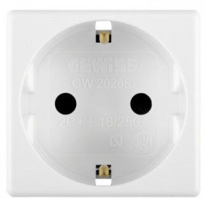 GERMAN STANDARD SOCKET-OUTLET 250V ac - 2P+E 16A - 2 MODULES - SYSTEM WHITE - Img 1
