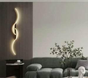 Aplică LED, 60cm, design minimalist, Negru+Auriu - Img 2