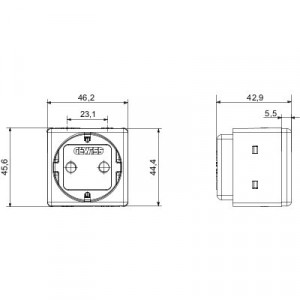 GERMAN STANDARD SOCKET-OUTLET 250V ac - 2P+E 16A - 2 MODULES - SYSTEM WHITE - Img 2