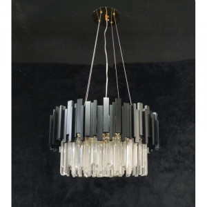 Candelabru de cristal Negru pe lanț 7xE14/40W/230V - Img 1