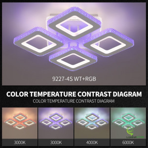 Lustra LED RGB Digital Smart cu Telecomanda wifi 2.4G lumina/rece/calda/neutra intensitate reglabila in stoc - Img 2