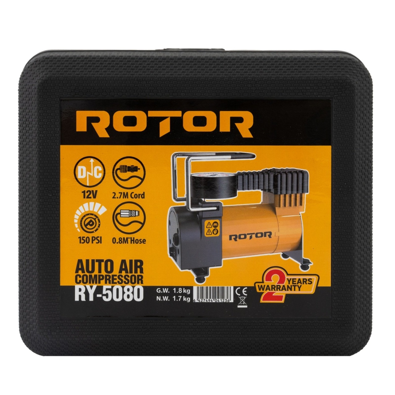 Compresor auto cu manometru, 10bar, 150psi, 30l/min, 12V, ROTOR RY-5080 - 3 | YEO