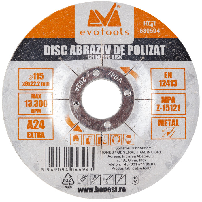 Disc Abraziv de Polizat ETS 125 x 6 mm; 24 granulatie