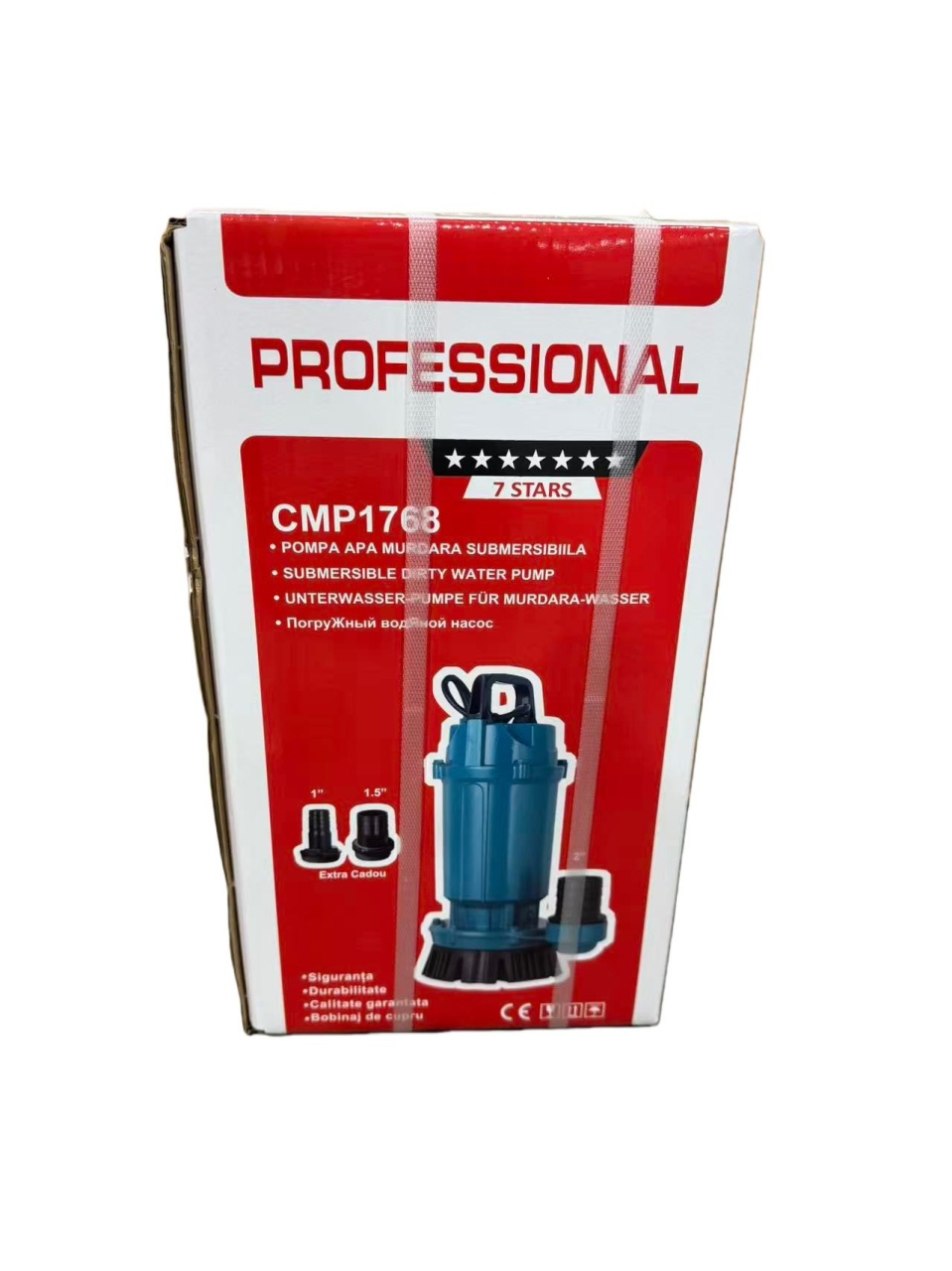 Pompa submersibila apa curata CMP1768 QDX30-45-1.5, 1.5kW, 2HP, debit 30 mc/h, inaltime refulare 45m, iesire 2" / 1.5" / 1", 2860RPM, 110-220V, fara plutitor - imagine 4