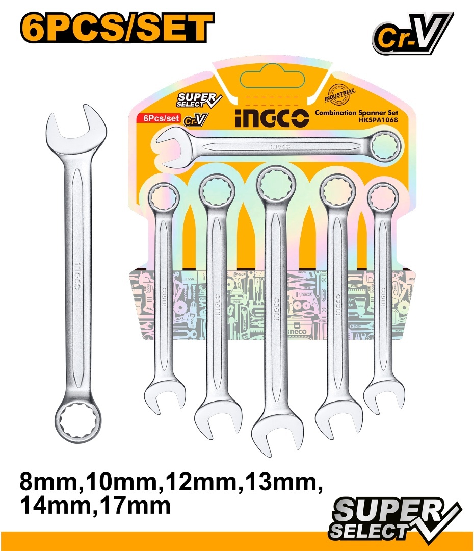 Trusa Chei Combinate 6 buc 8-17mm INGCO HKSPA1068