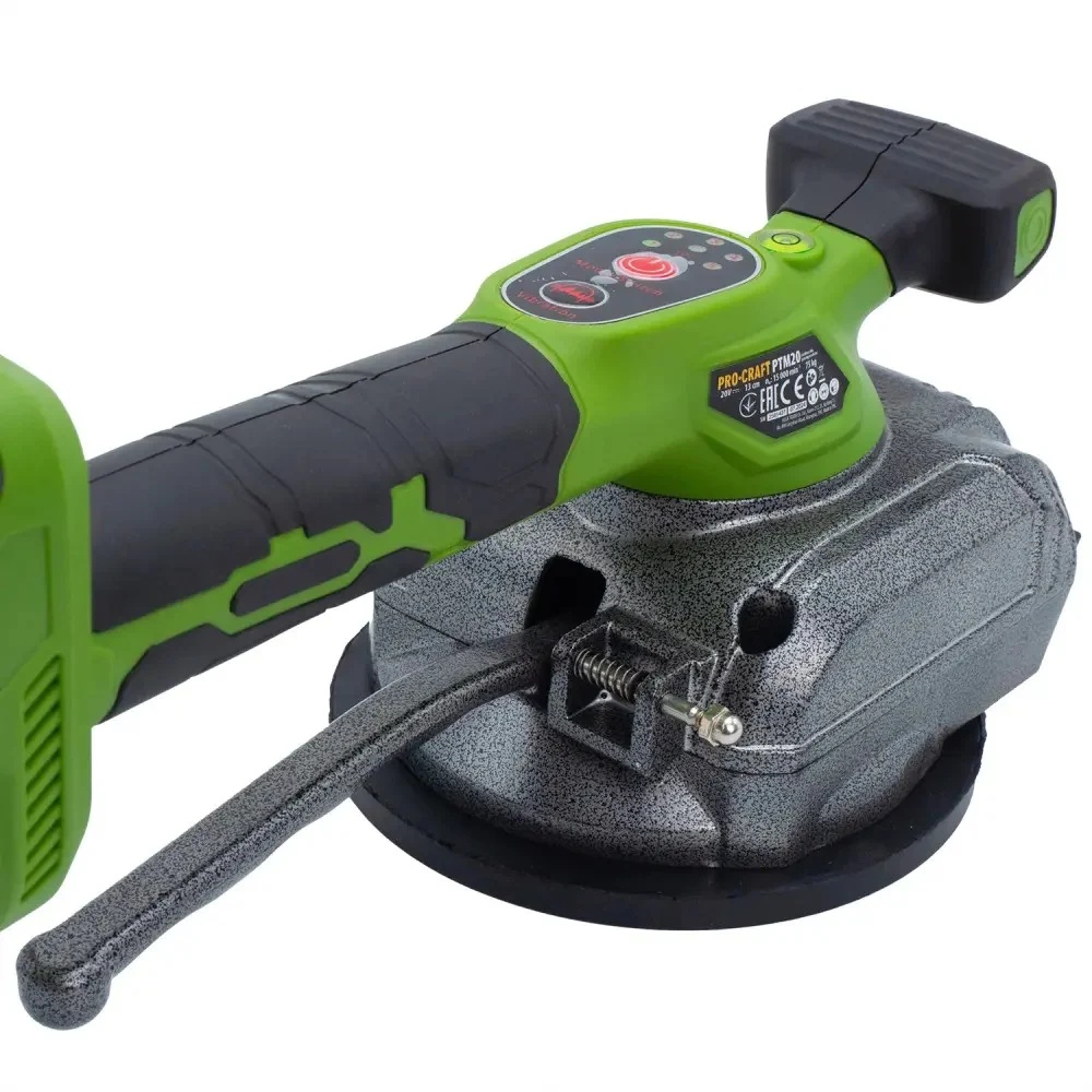 Ventuza pentru gresie cu 1 acumulator si incarcator, 20v, 2AH, 15.000 vibratii/min, 75kg, 130mm, PROCRAFT PTM20 - 3 | YEO
