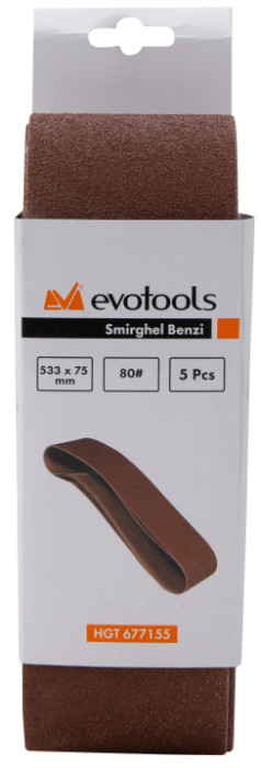 x5 Smirghel Benzi 457x75 mm, 100 granulatie, Evotools 677152 - 1 | YEO