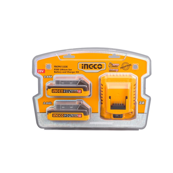 Baterie (Acumulator) 20V 2Ah Set 2 buc cu Incarcator P20S Ingco FBCPK1222E - imagine 5