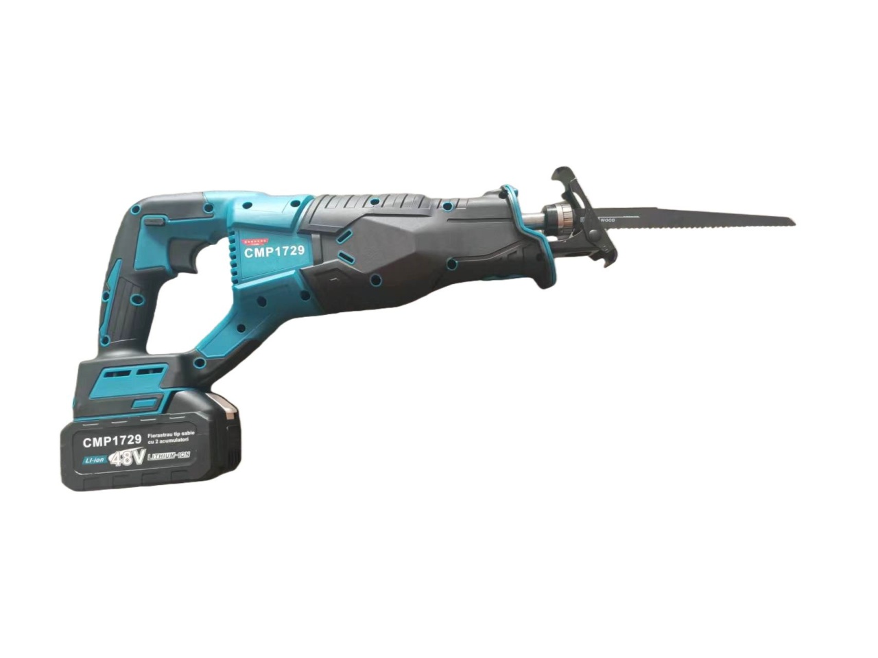 Fierastrau sabie 48v, cu 2 acumulatori Li-Ion, accesorii incluse, valiza transport, 4 lame incluse Campion CMP1729