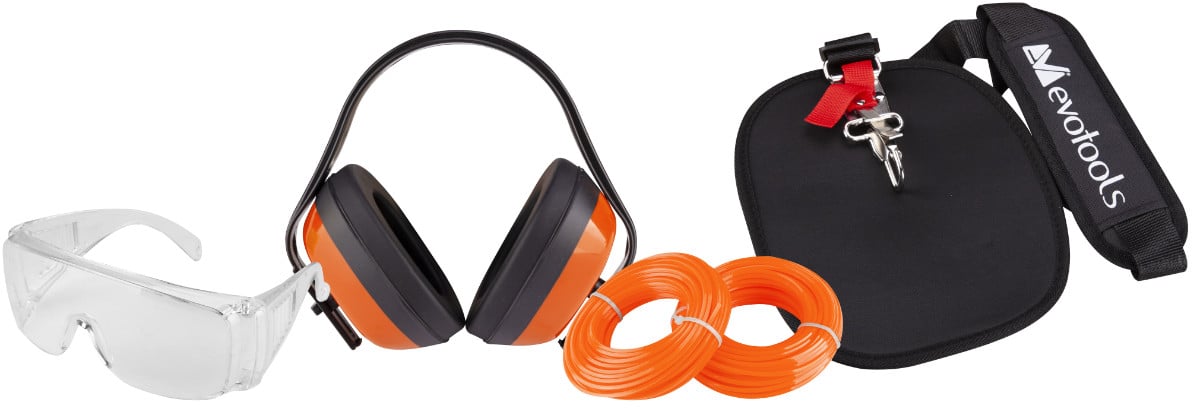 Kit Motocoasa 3 / Ochelari, Casti De Protectie, 2 Role Fir Nylon, Ham Motocoasa Cu Protectie B.