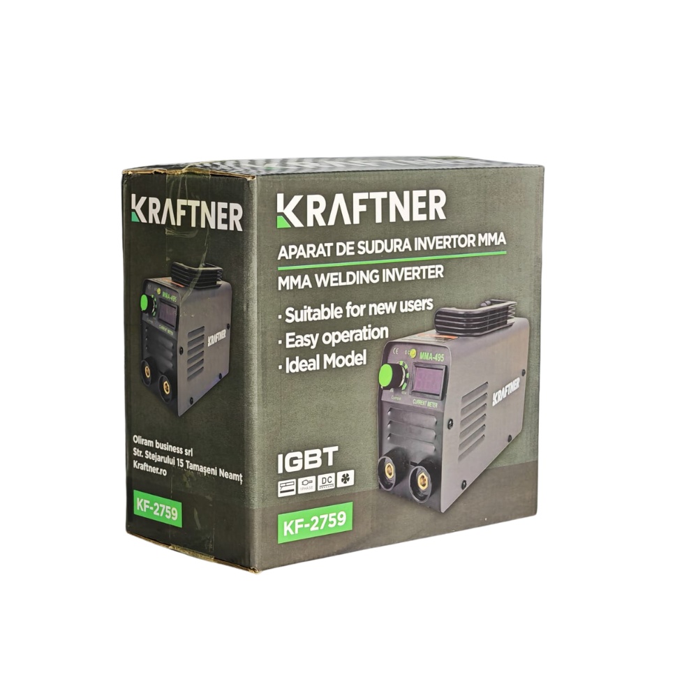 Aparat de sudura invertor MMA, KRAFTNER, 495a, afisaj digital, accesorii incluse, manusi bonus, cablu 1,8m KF-2759 - imagine 5