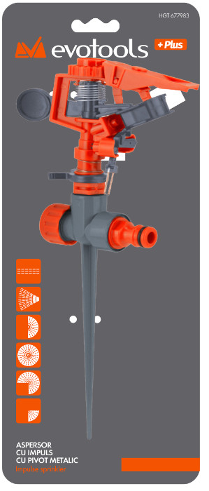 Aspersor Cu Impuls, Tija Metalica Evotools Plus 677983 - 1 | YEO