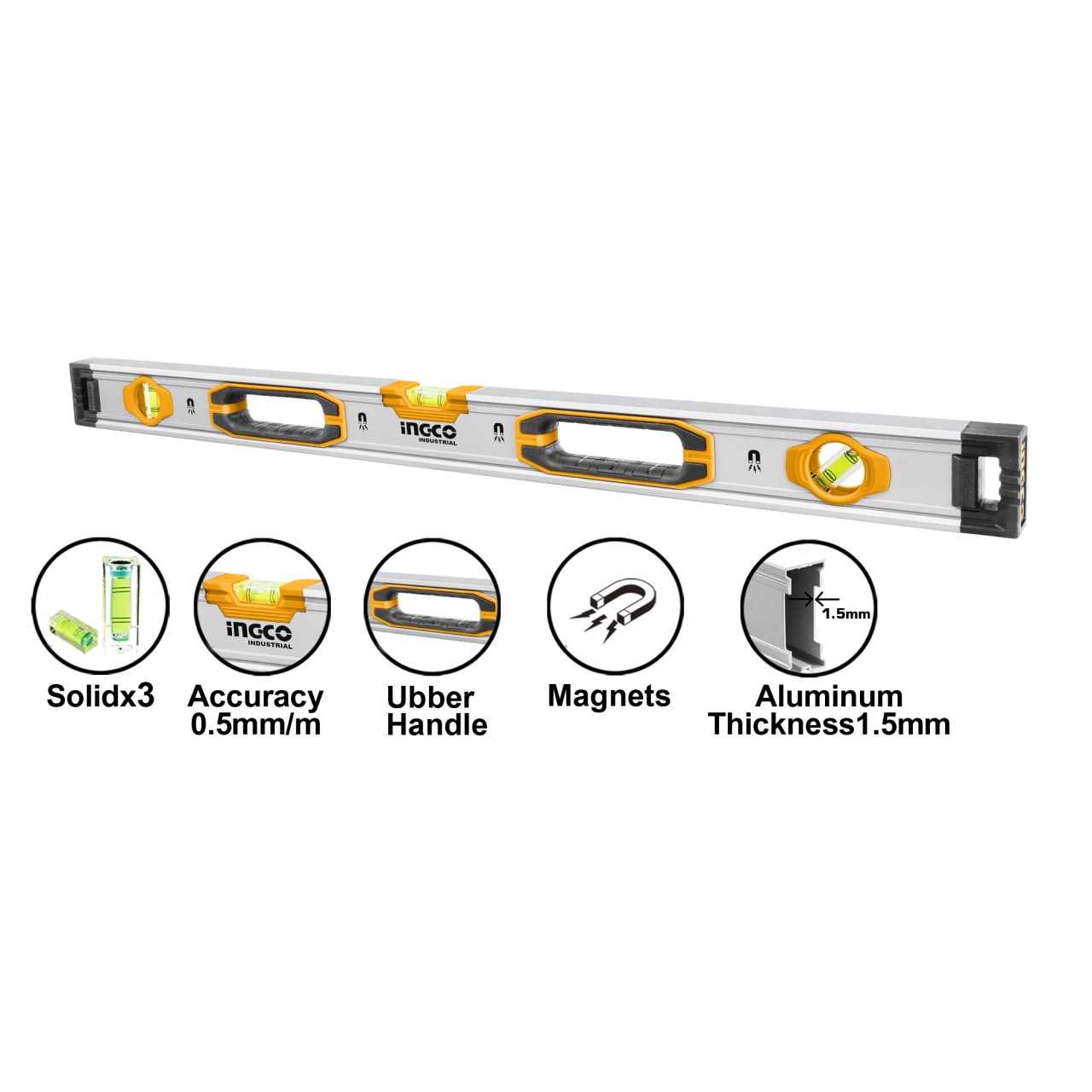 Boloboc 80cm Magnetic Industrial INGCO HSL38080M - 1 | YEO