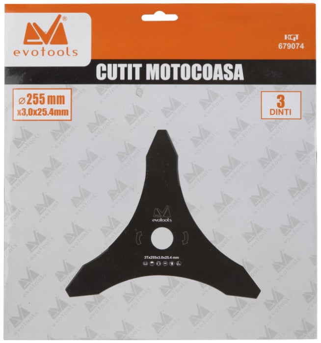 Cutit Pentru Motocoasa 225x25.4x3 mm, 3 dinti, Evotools 679074 - 1 | YEO