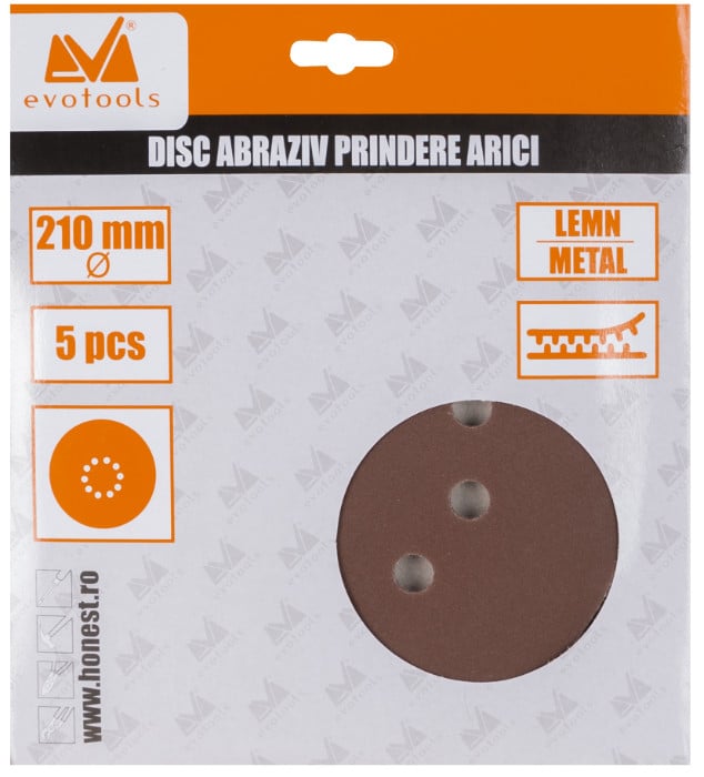 Disc Abraziv Prindere Arici Cu Gauri 115 mm, 80 granulatie, Evotools 680629 - 1 | YEO