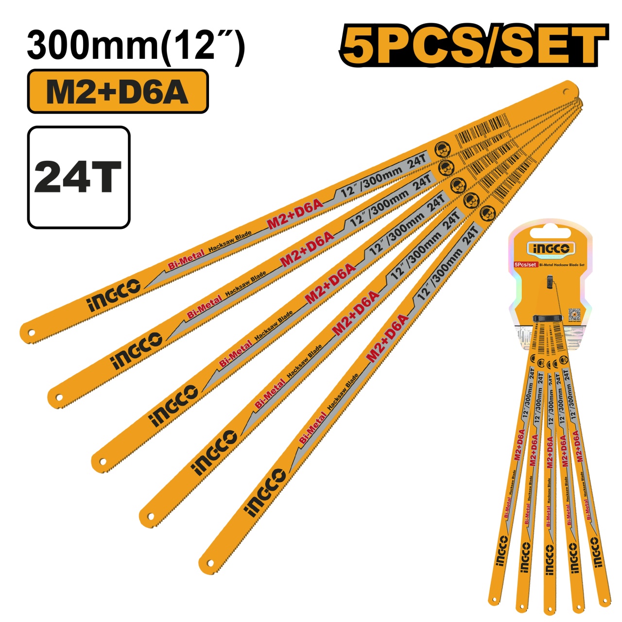 Panza Bomfaier 30cm Set 5 buc INGCO HSBKT22245