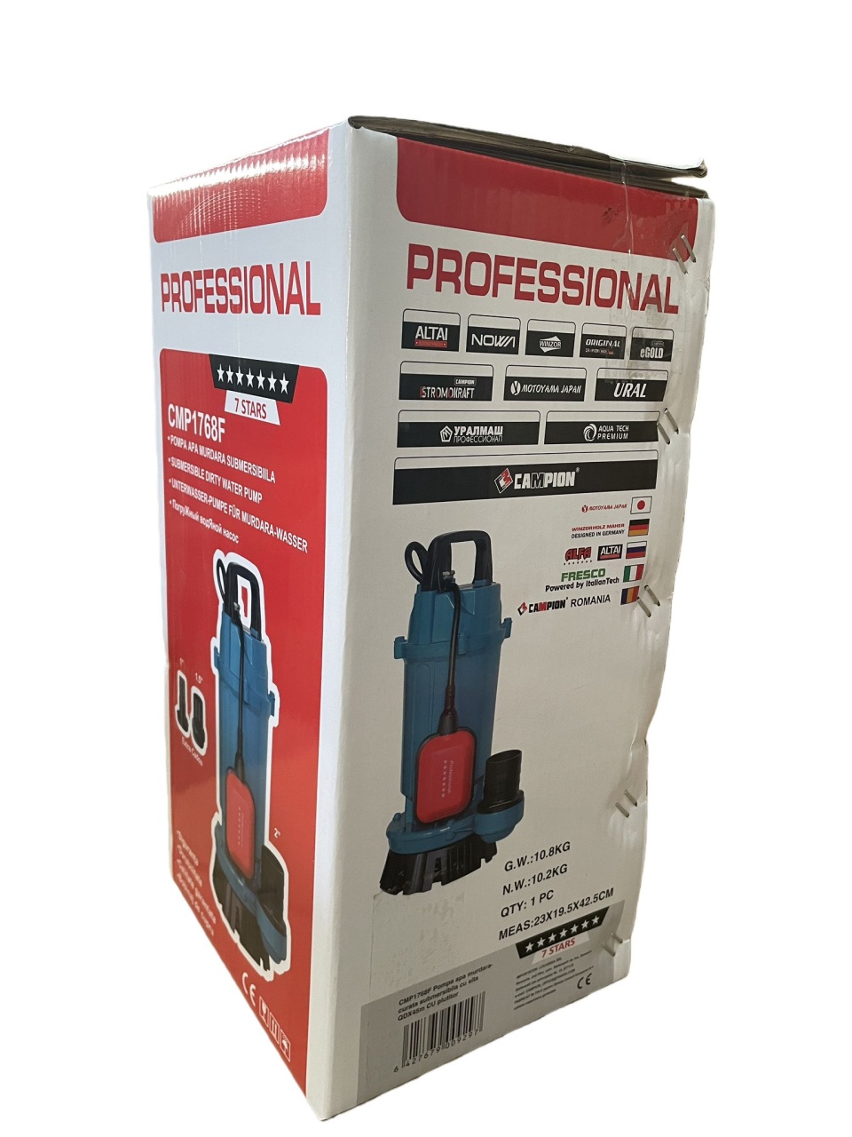 Pompa submersibila apa curata CMP1768F QDX30-45-1.5F, 1.5kW, 2HP, debit 30 mc/h, inaltime refulare 45m, iesire 2" / 1.5" / 1", 2860RPM, 110-220V, cu plutitor - imagine 4