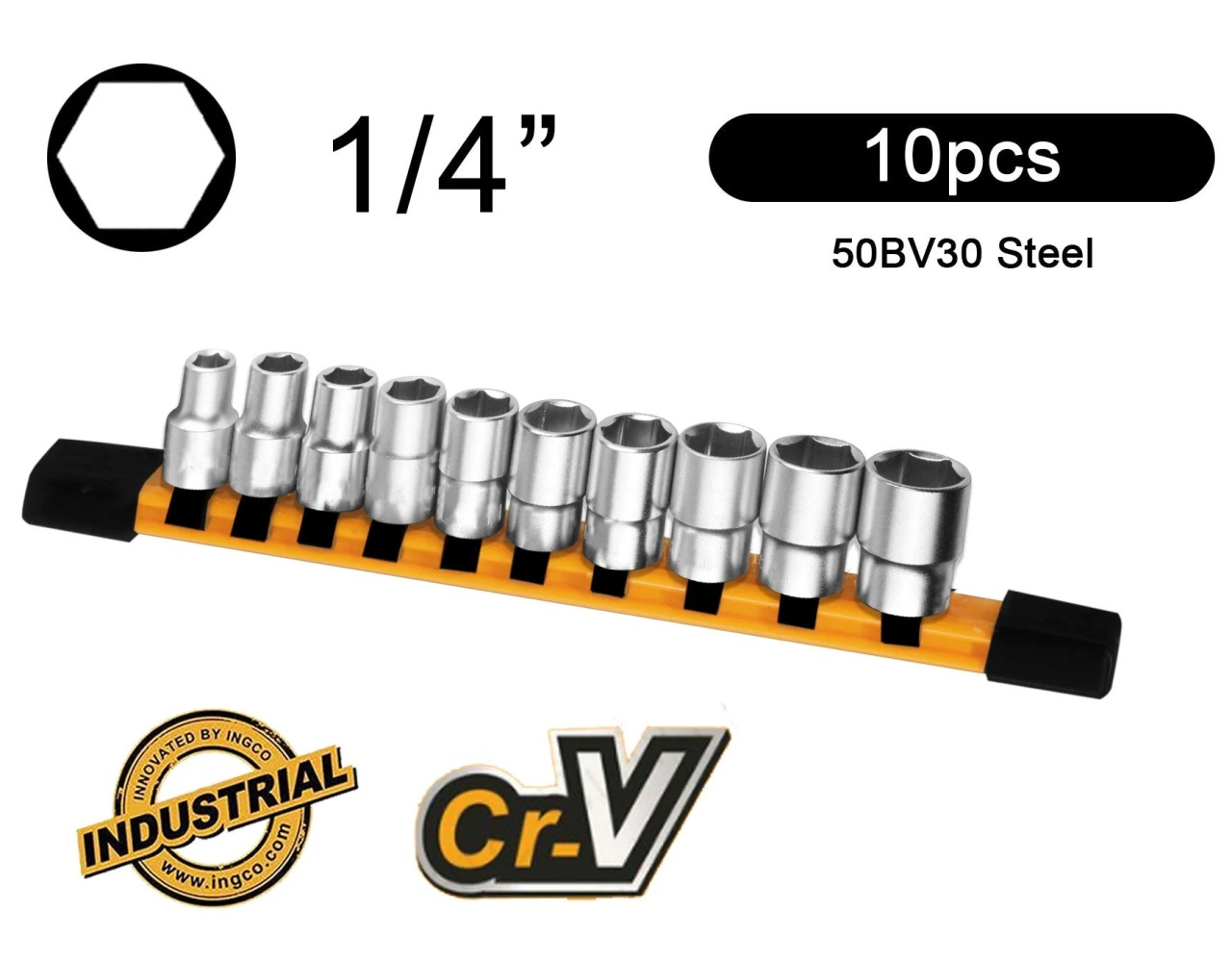 Trusa Chei Tubulare Scute 1/4 10 Buc INGCO HKTS14103 - 1 | YEO
