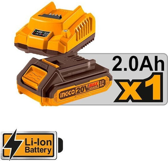 Vibrator beton cu acumulator 20V INGCO CCVLI2023011, 2300 rpm, cu 1 acumulator 2.0Ah si incarcator - 1 | YEO