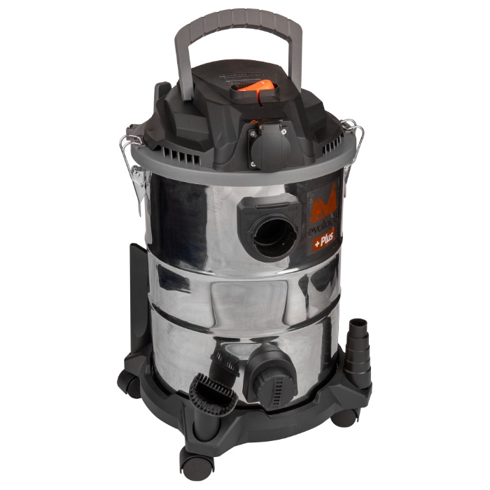 Aspirator umed-uscat VC 1400 EvoTools Plus 683785, 1400W, 25L, rezervor inox, debit 1.7 m3/min, priza scule 2000W, functie suflare si drenare, accesorii incluse - view 4