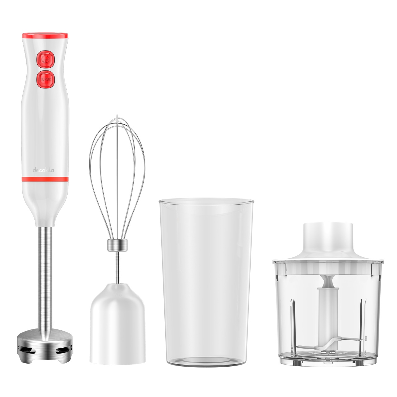 Blender Mixer 250W 4 in 1 Alb/Rosu INGCO KEJB003W