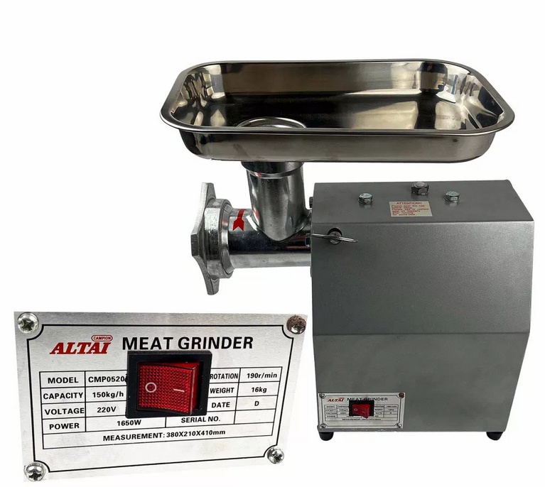 Masina Electrica de Tocat Carne Profesionala MK8 ALTAI – 750W, Otel Inox, Accesorii Incluse – Campion CMP0868