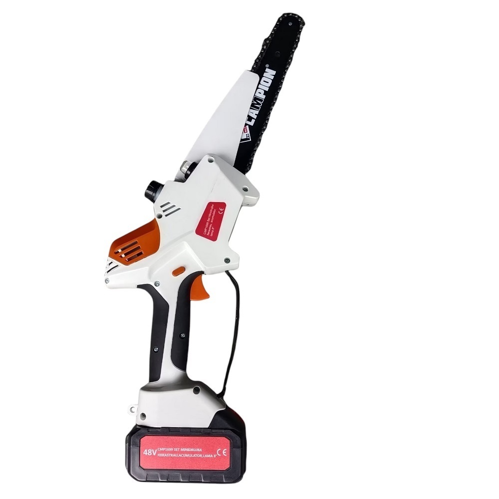 Mini Drujba electrica cu 2 acumulatori, 8AH, 48v, 200mm, ungere automata, motor brushless, protectie lama, 8 Campion CMP1699 - 3 | YEO