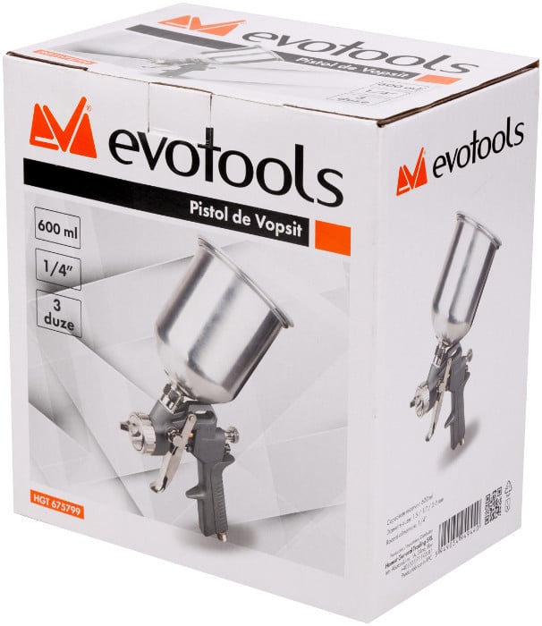 Pistol De Vopsit Cu 3 Duze 600 ml; Evotools - 675799 - 1 | YEO