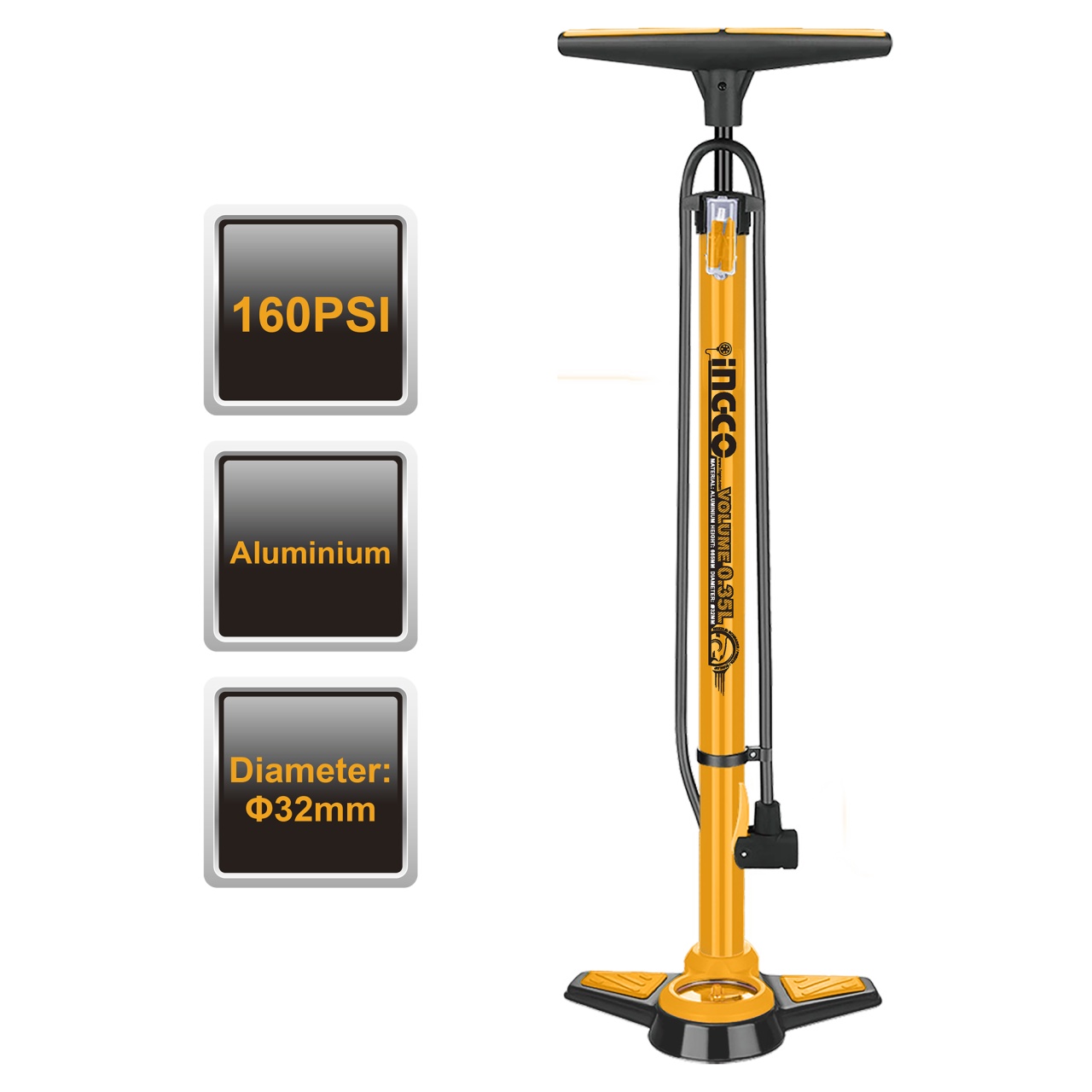 Pompa Auto Manuala cu Manometru Frontal INGCO MPP3201 - 1 | YEO