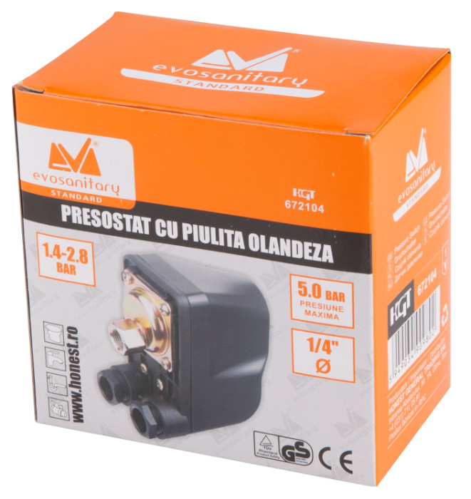 Presostat Cu Piulita 1.4-2.8 Bar,1/4 inch, Piulita: Olandeza, Evotools 672104 - 1 | YEO