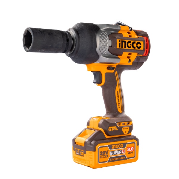 Filetanta cheie cu Impact 20V 3/4" 1750Nm Brushless, cu 3 Tubulare, fara acumulator INGCO CIWLI201751 INGCO 