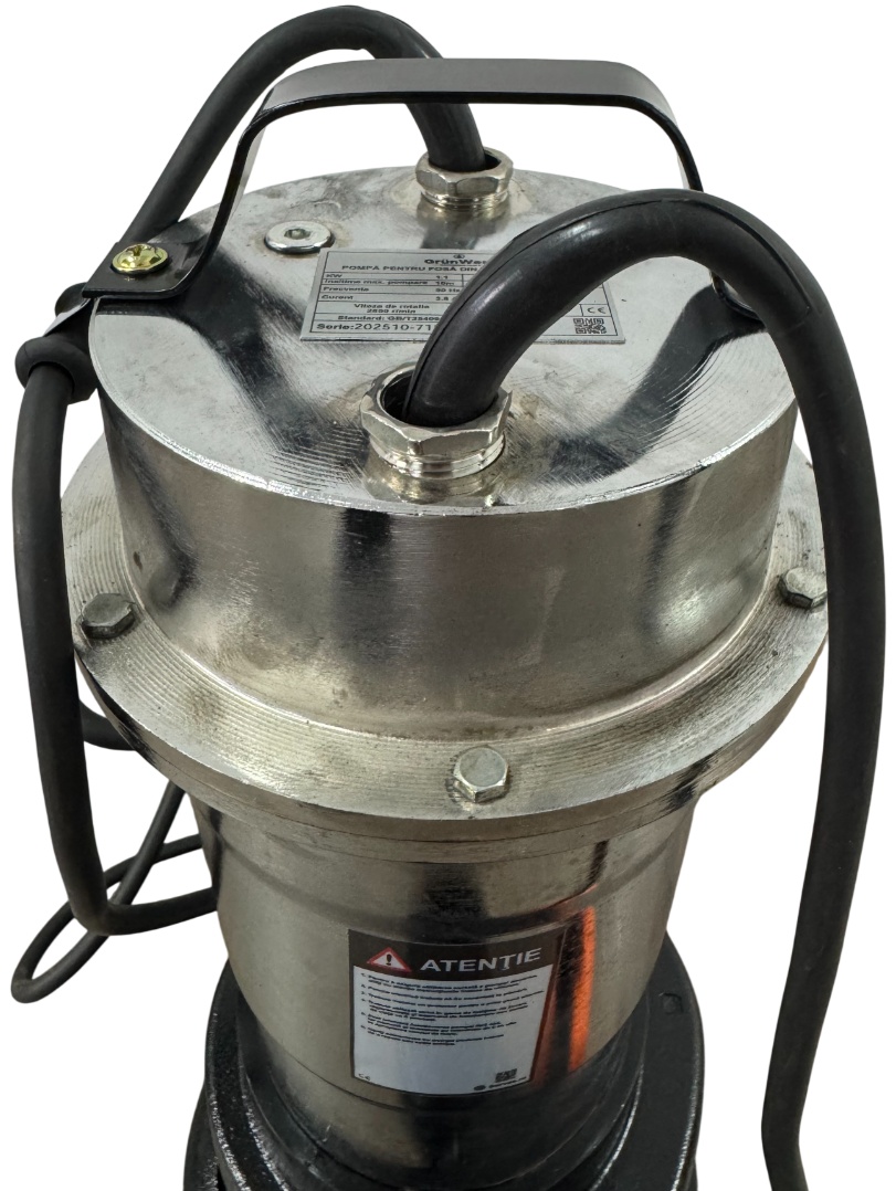 Pompa submersibila apa murdara inox GW GW7181, 1.1kW (1100W), cu plutitor automat, cablu 6.7m, pentru drenaj si evacuare apa cu impuritati - imagine 7