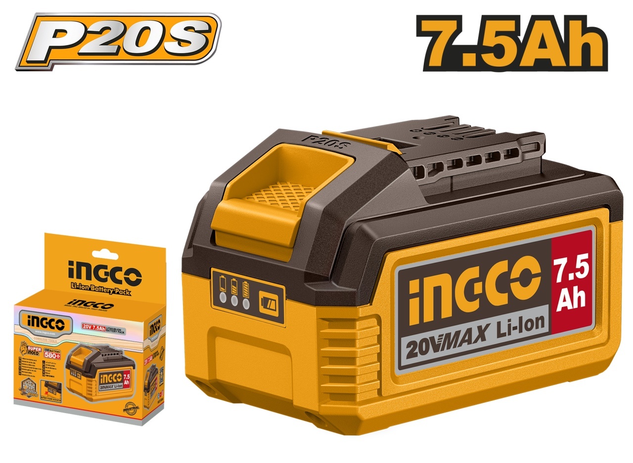 Baterie (Acumulator) 20V 7.5Ah seria P20S, Ingco FBLI2075