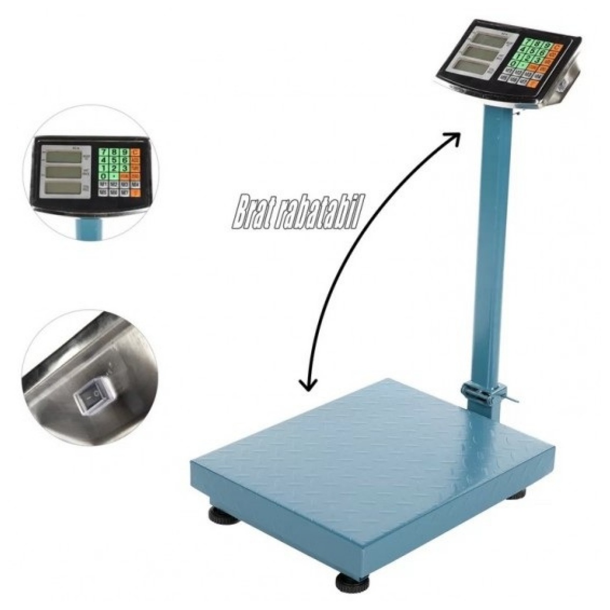 Cantar electronic 350 kg cu brat rabatabil, platforma 40x50 cm, Lider MX413