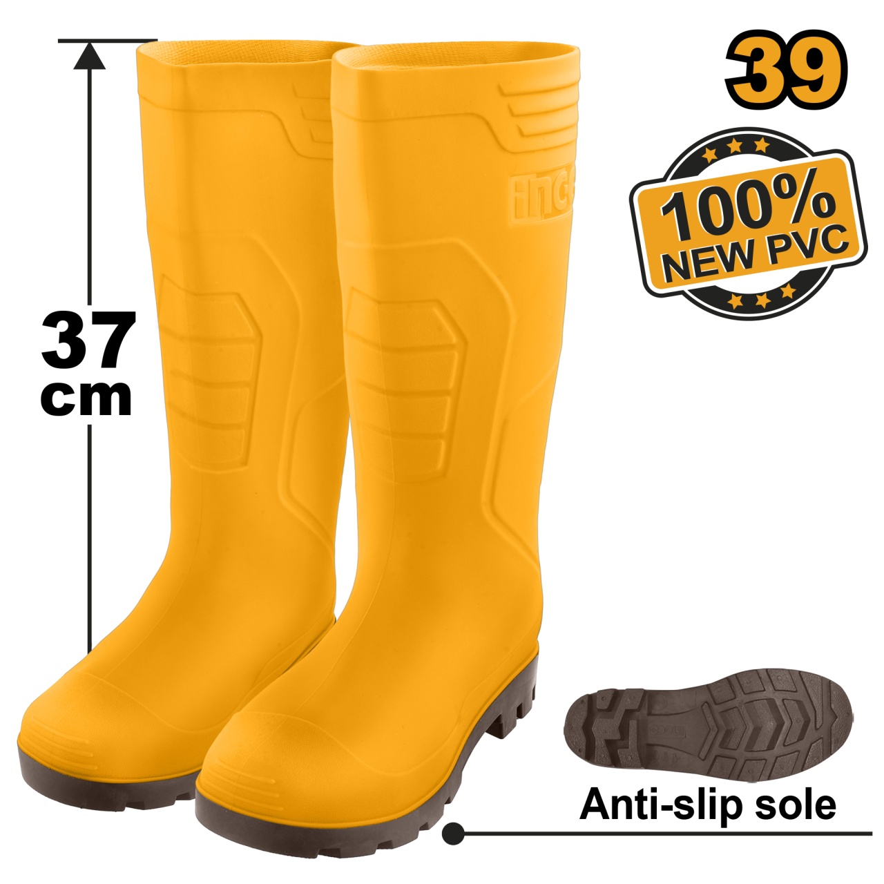 Cizme din Cauciuc Lungi marimea 46 INGCO SSH092L.46
