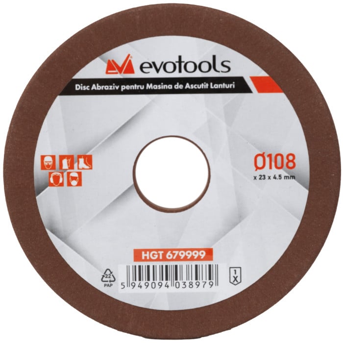 Disc Abraziv Pentru Masina De Ascutit Lanturi 108 x 23.1 x 3.2 mm, Evotools 679998