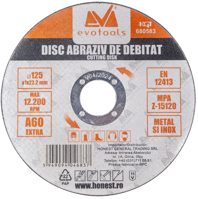 Disc metal Abraziv de Debitat ETS 230 x 1.9 mm; granulatie A46